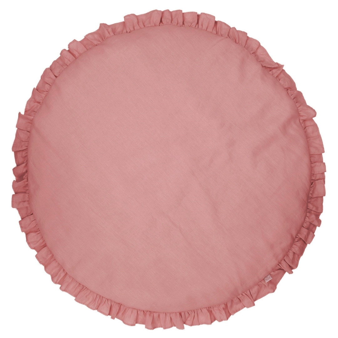Lniana mata do zabawy Blush (różowa) - Cotton&Sweets