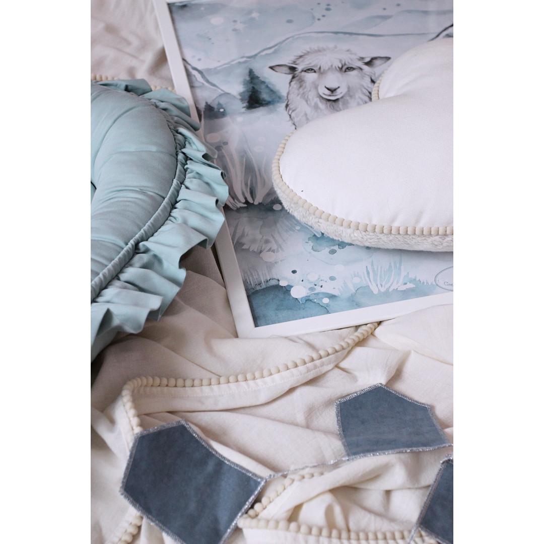 Gniazdko niemowlęce Simply Glamour (seledynowy) - Cotton&Sweets