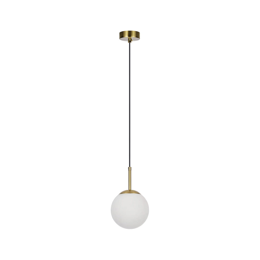 Klasyczna lampa wisząca złota z eleganckim mlecznym kloszem