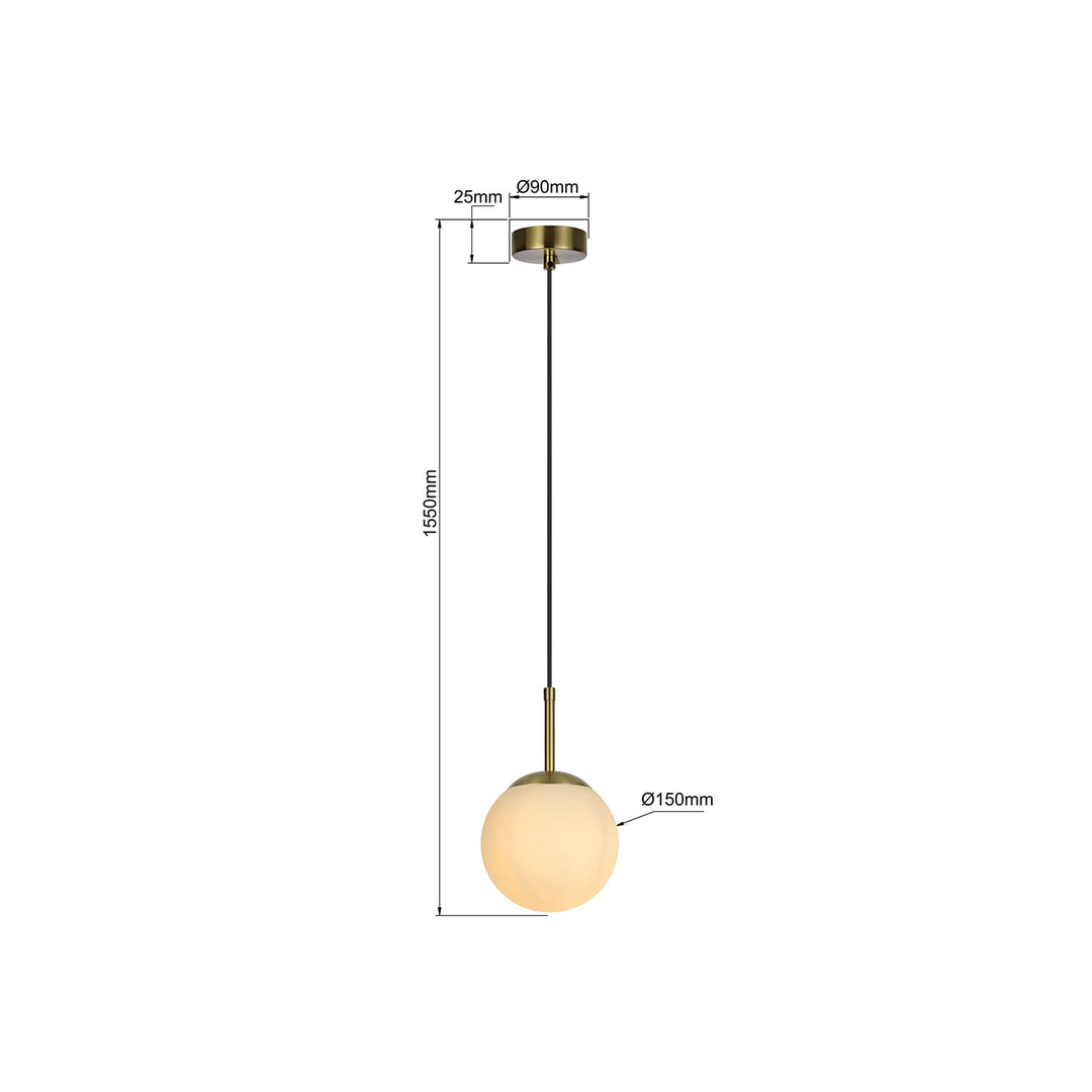 Klasyczna lampa wisząca złota z eleganckim mlecznym kloszem
