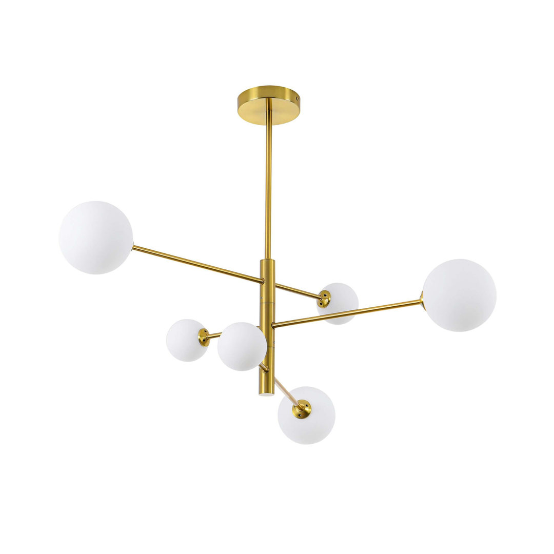 Lampa sufitowa regulowana - złota szklane klosze do salonu sypialni