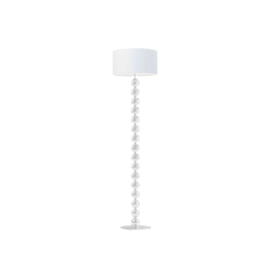 Lampa stojąca podłogowa - noga z białymi kulami 158cm