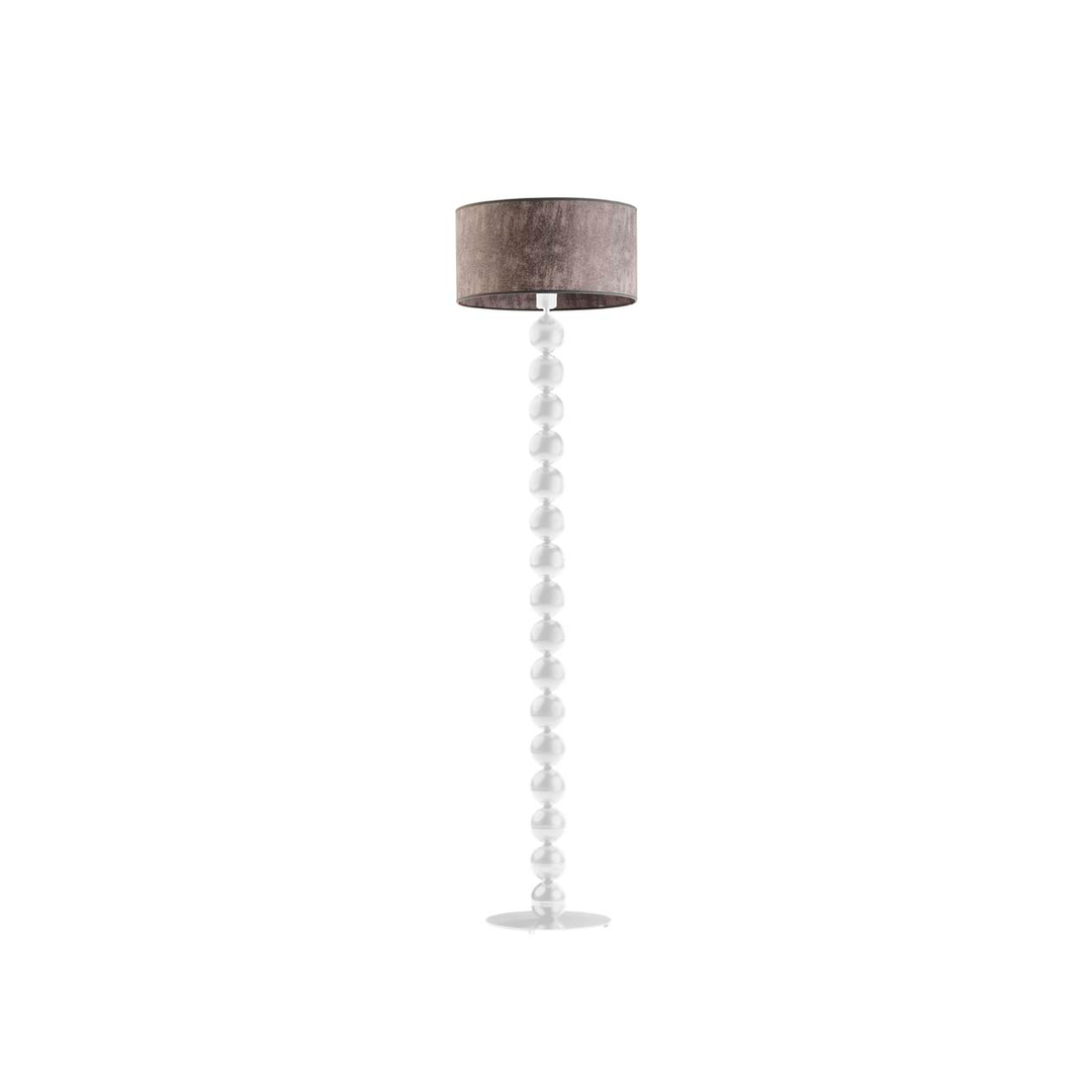 Lampa stojąca podłogowa - noga z białymi kulami 158cm