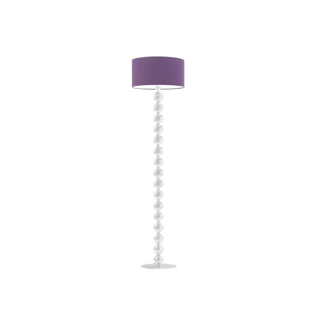 Lampa stojąca podłogowa - noga z białymi kulami 158cm