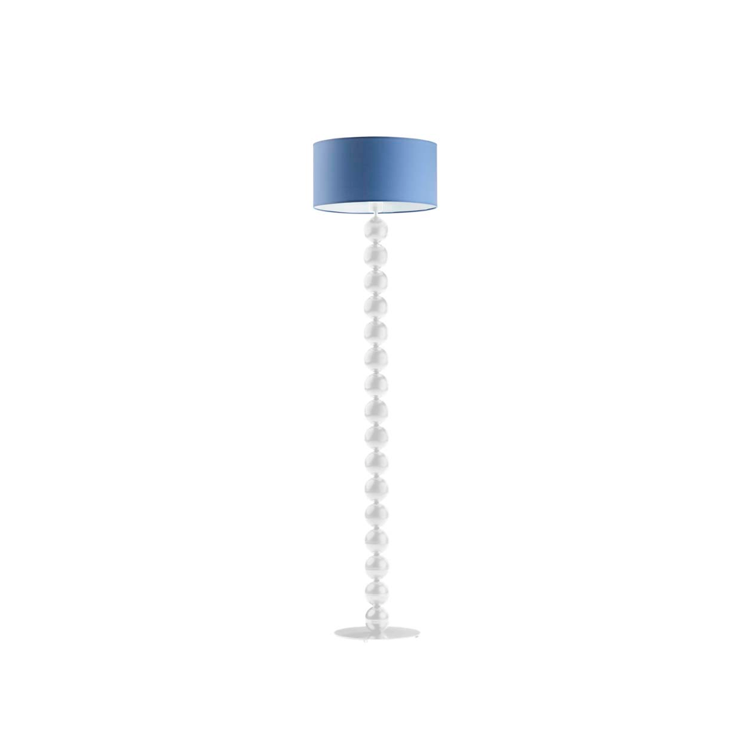 Lampa stojąca podłogowa - noga z białymi kulami 158cm