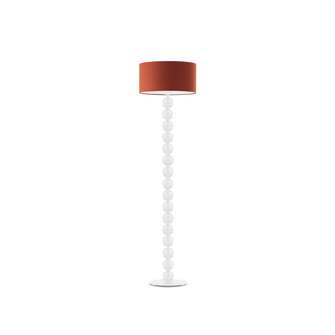 Lampa stojąca podłogowa - noga z białymi kulami 158cm