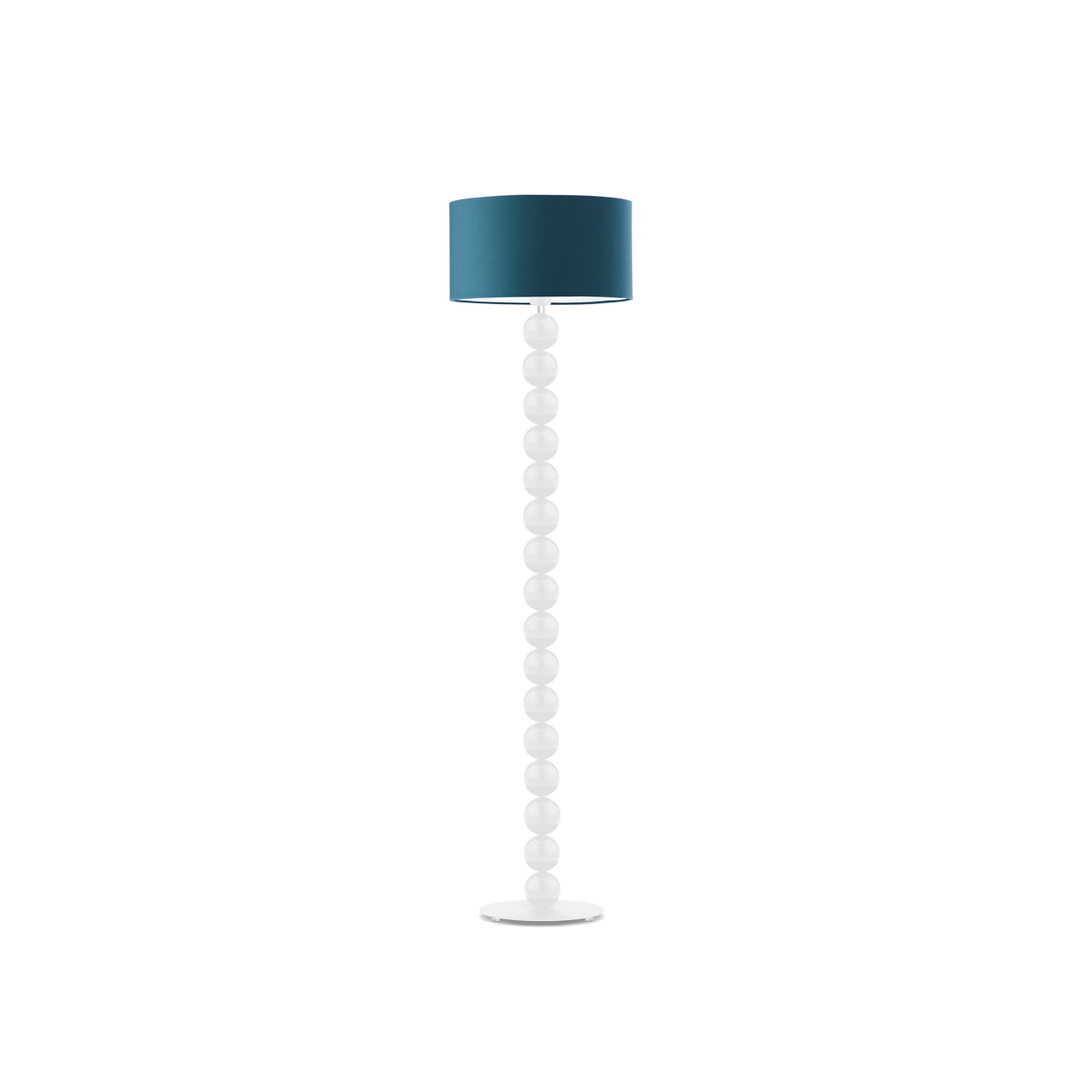 Lampa stojąca podłogowa - noga z białymi kulami 158cm