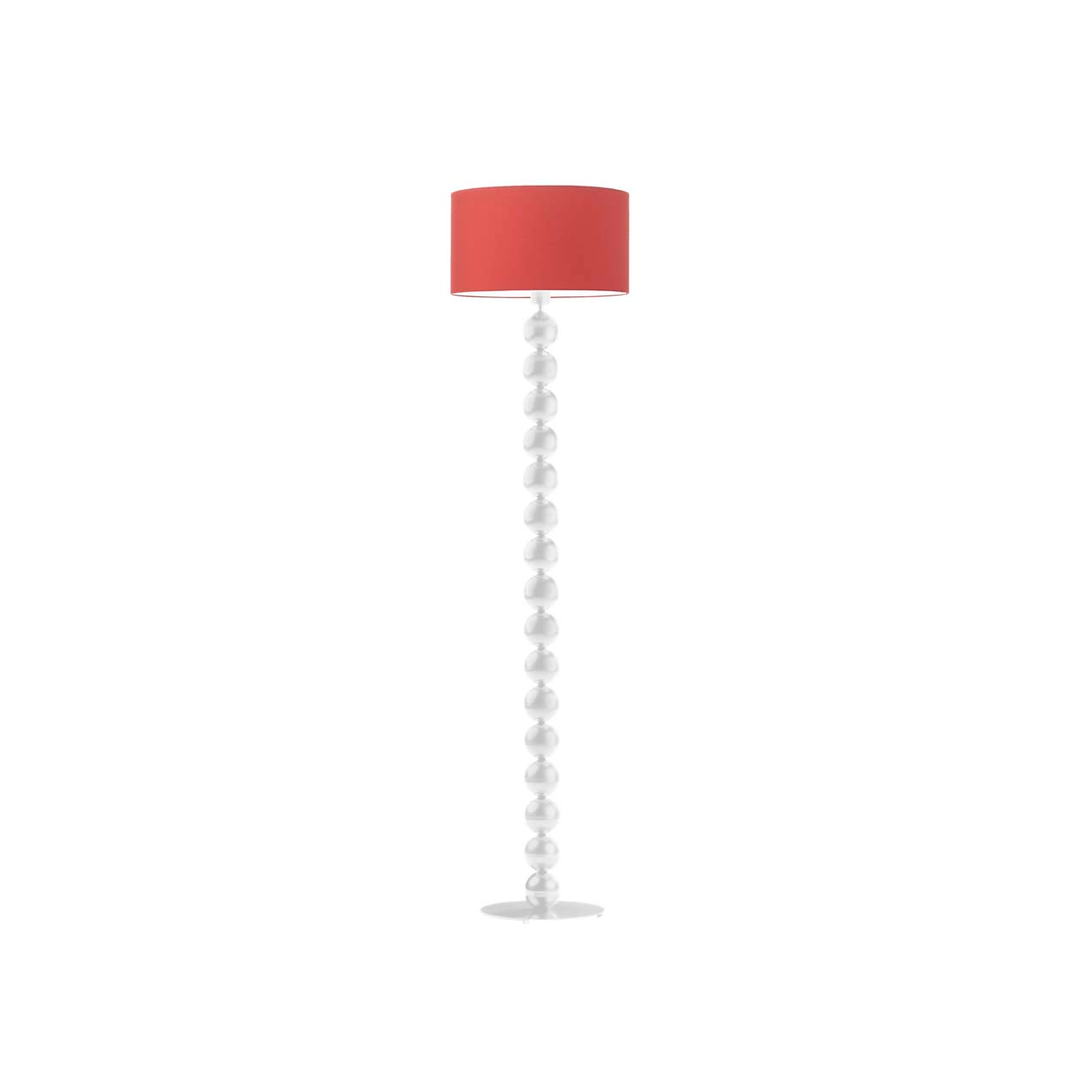 Lampa stojąca podłogowa - noga z białymi kulami 158cm