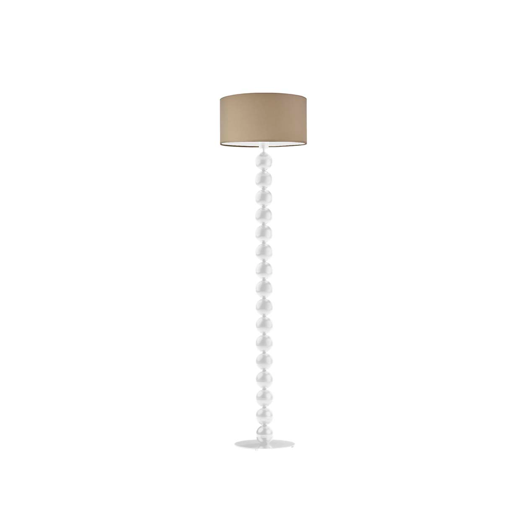 Lampa stojąca podłogowa - noga z białymi kulami 158cm