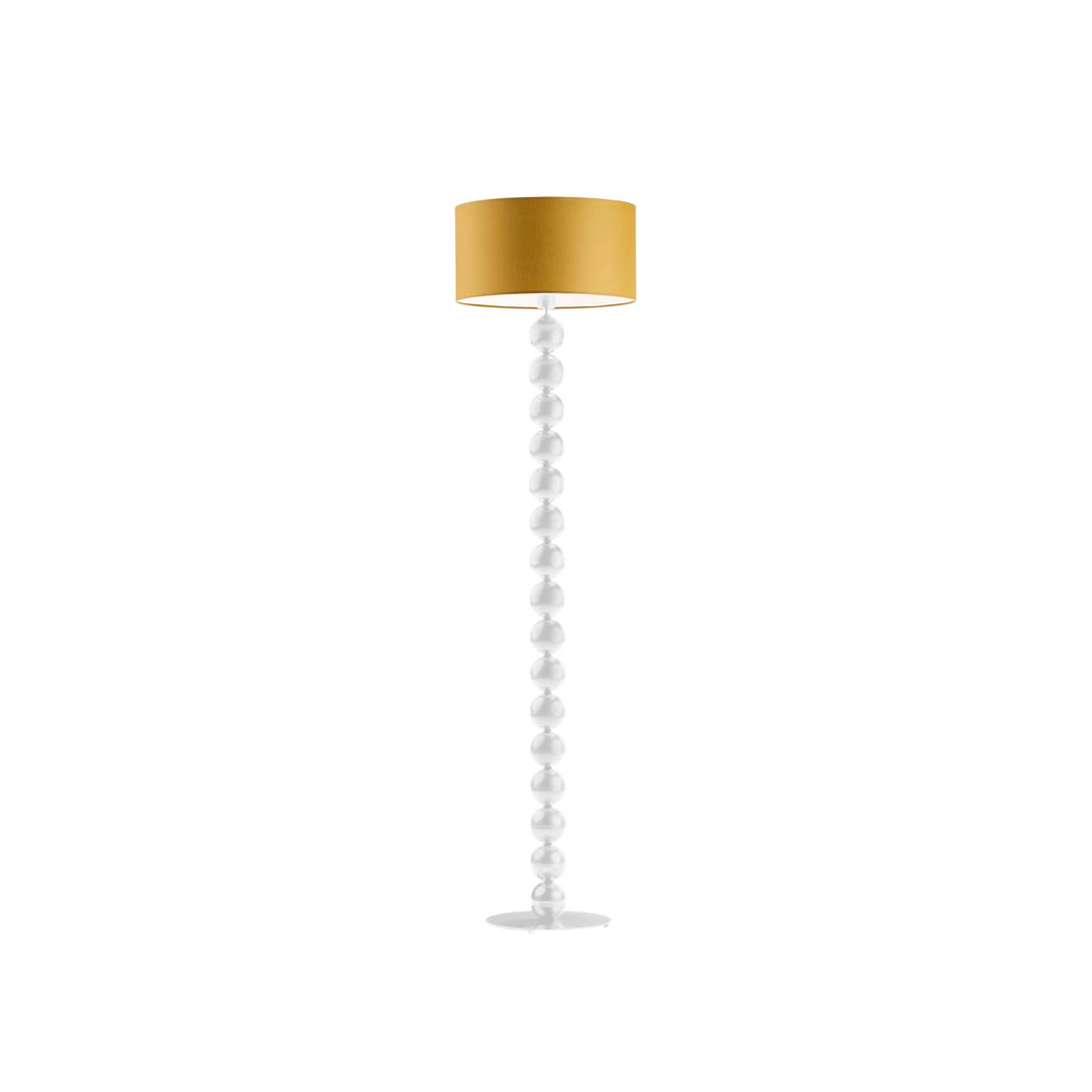 Lampa stojąca podłogowa - noga z białymi kulami 158cm