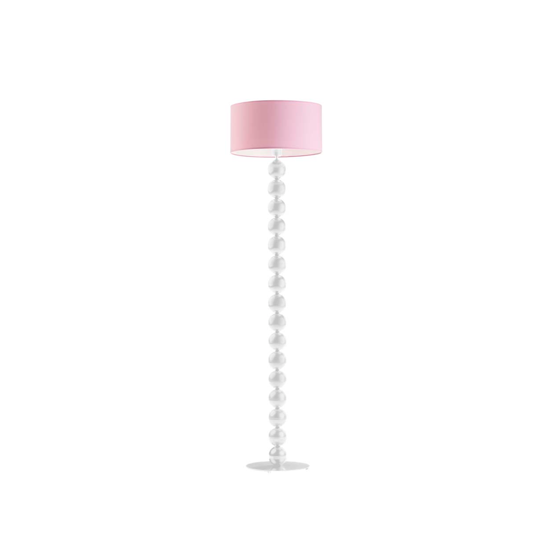 Lampa stojąca podłogowa - noga z białymi kulami 158cm