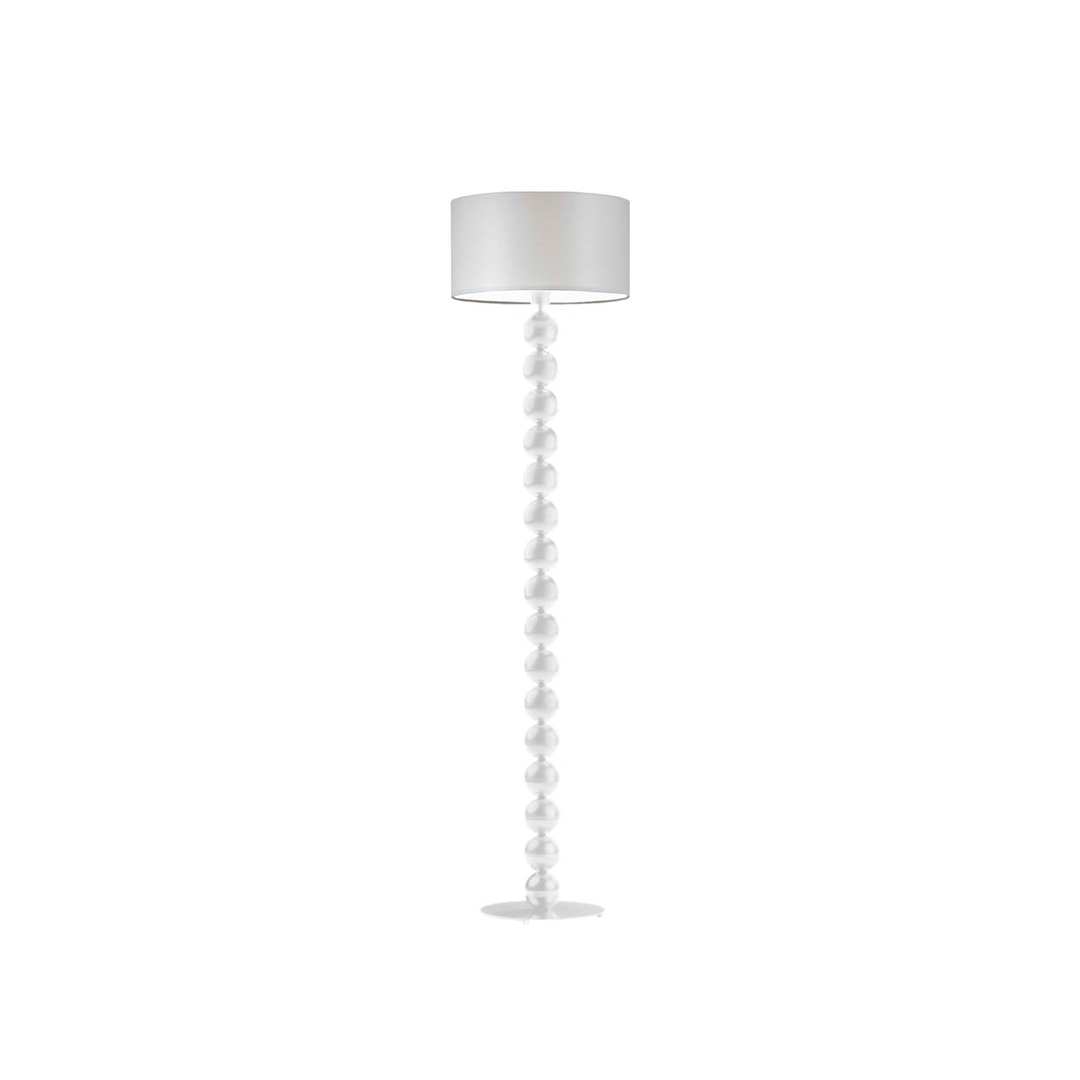 Lampa stojąca podłogowa - noga z białymi kulami 158cm