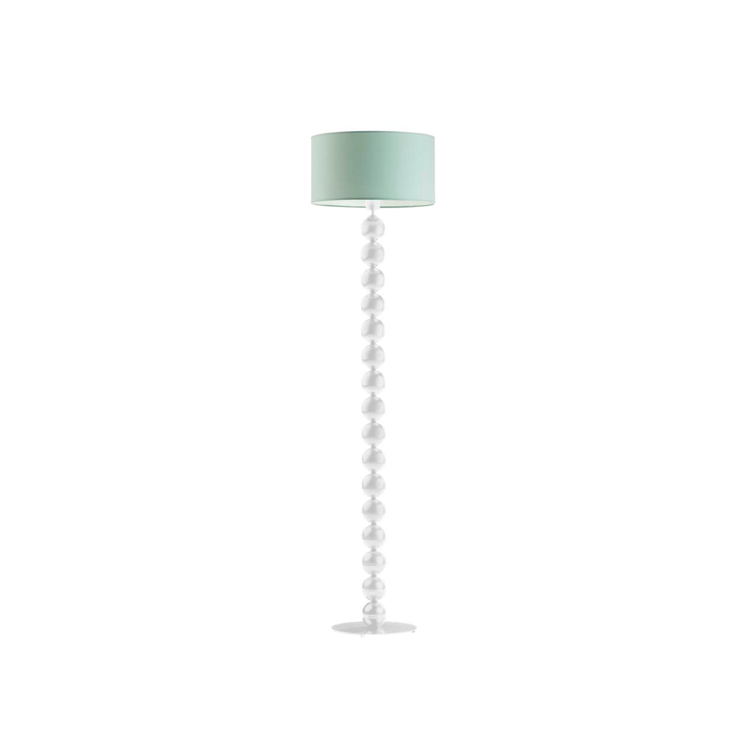 Lampa stojąca podłogowa - noga z białymi kulami 158cm