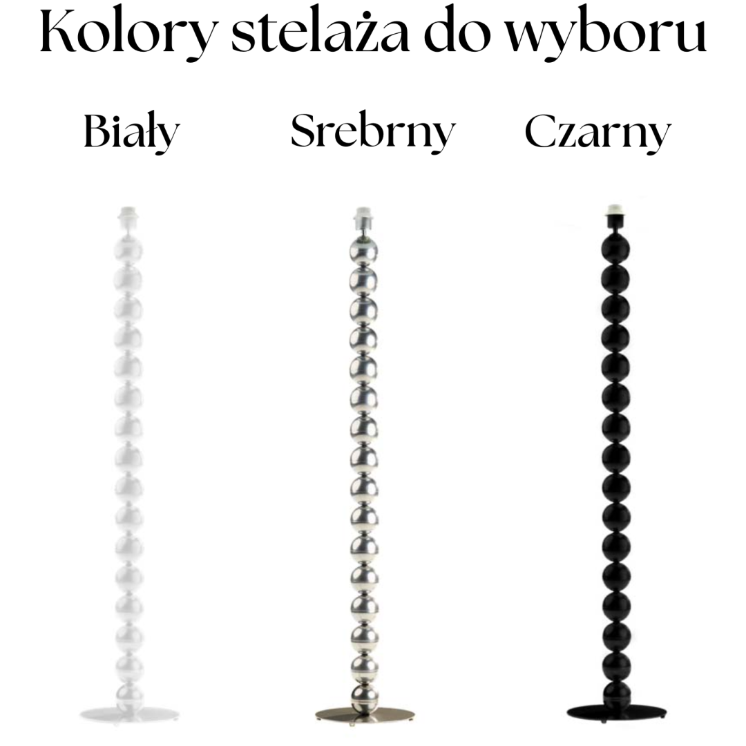 Lampa stojąca podłogowa - noga z białymi kulami 158cm
