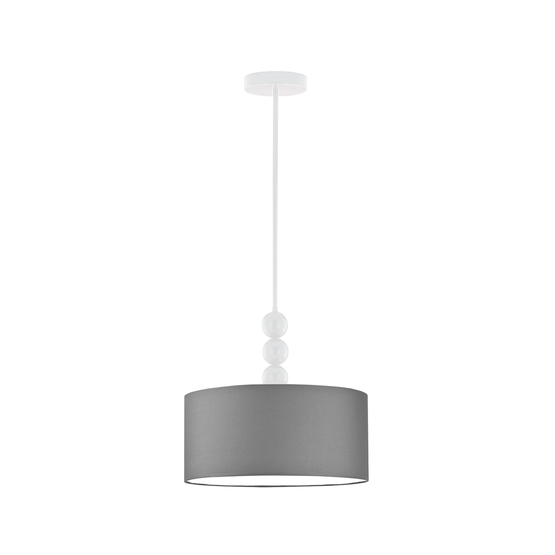 Biała lampa wisząca z ozdobnymi kulami