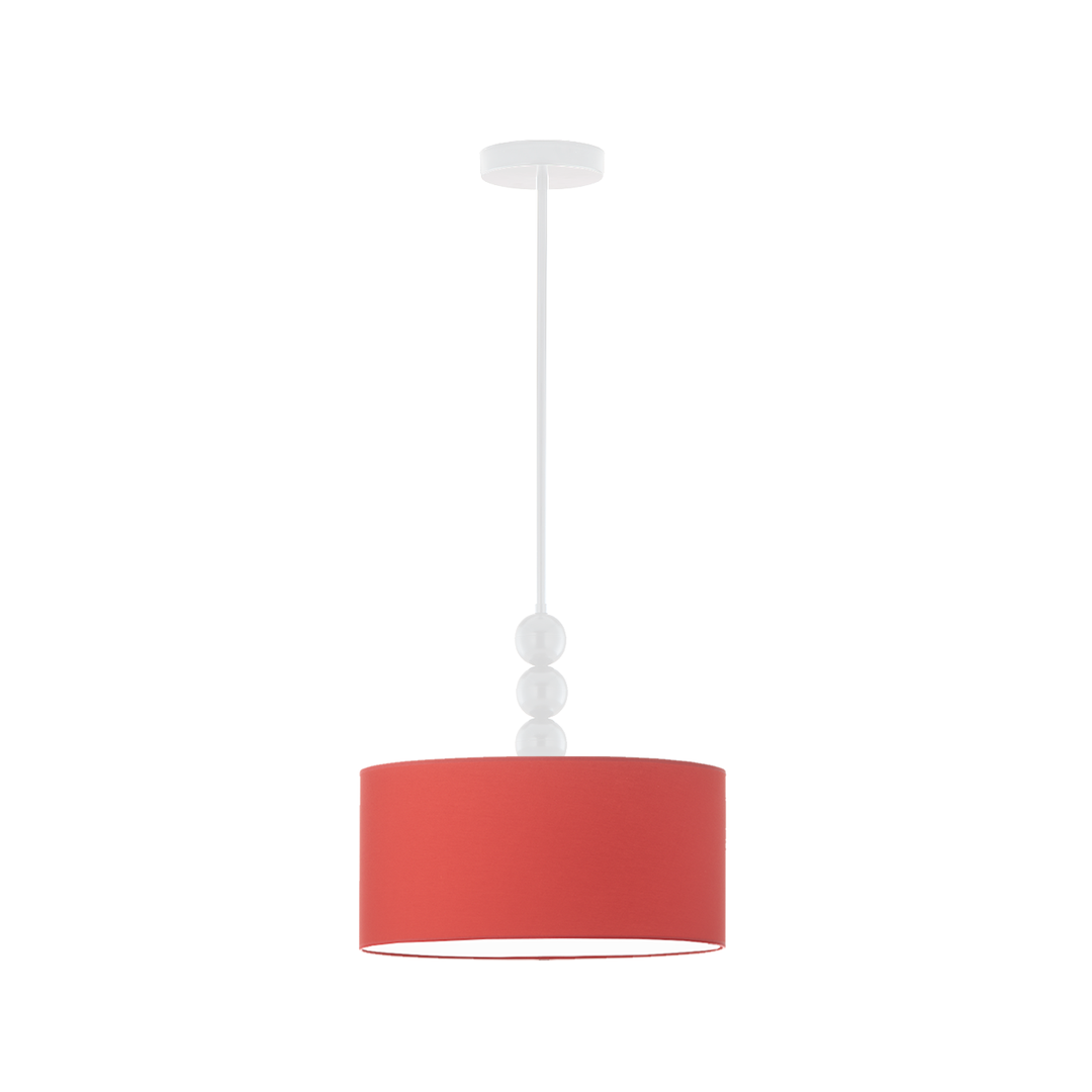 Biała lampa wisząca z ozdobnymi kulami