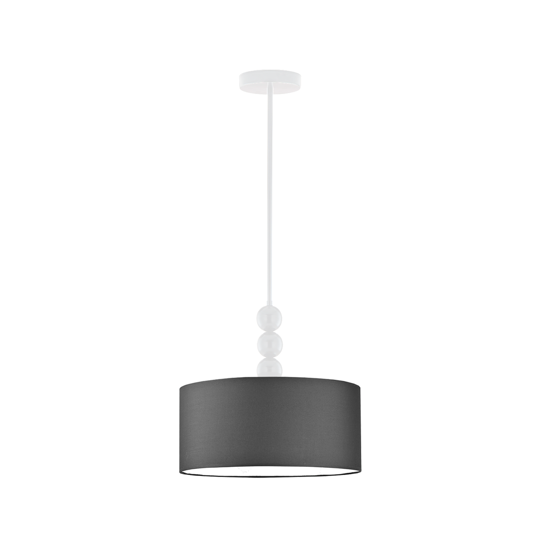 Biała lampa wisząca z ozdobnymi kulami