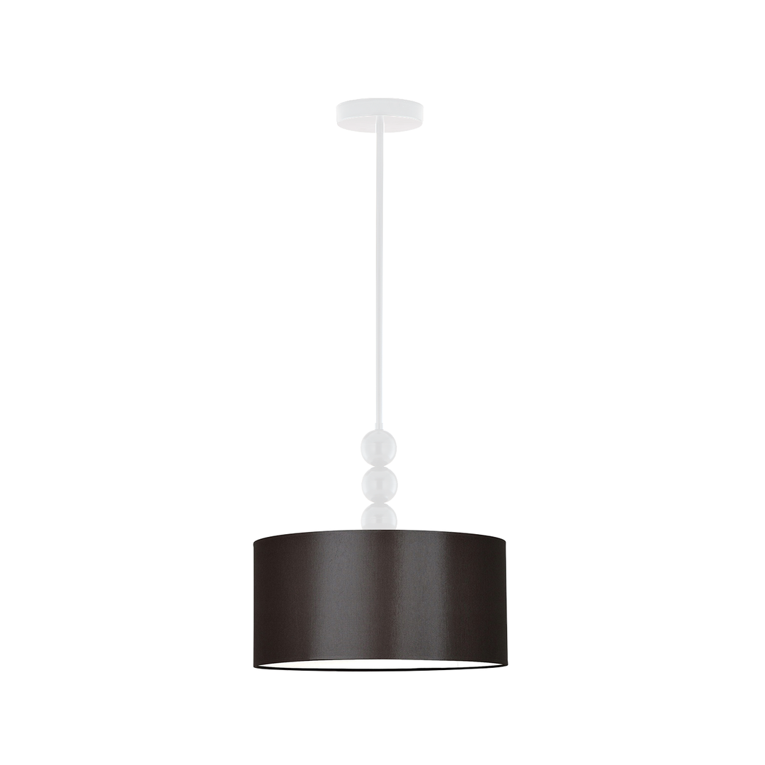 Biała lampa wisząca z ozdobnymi kulami