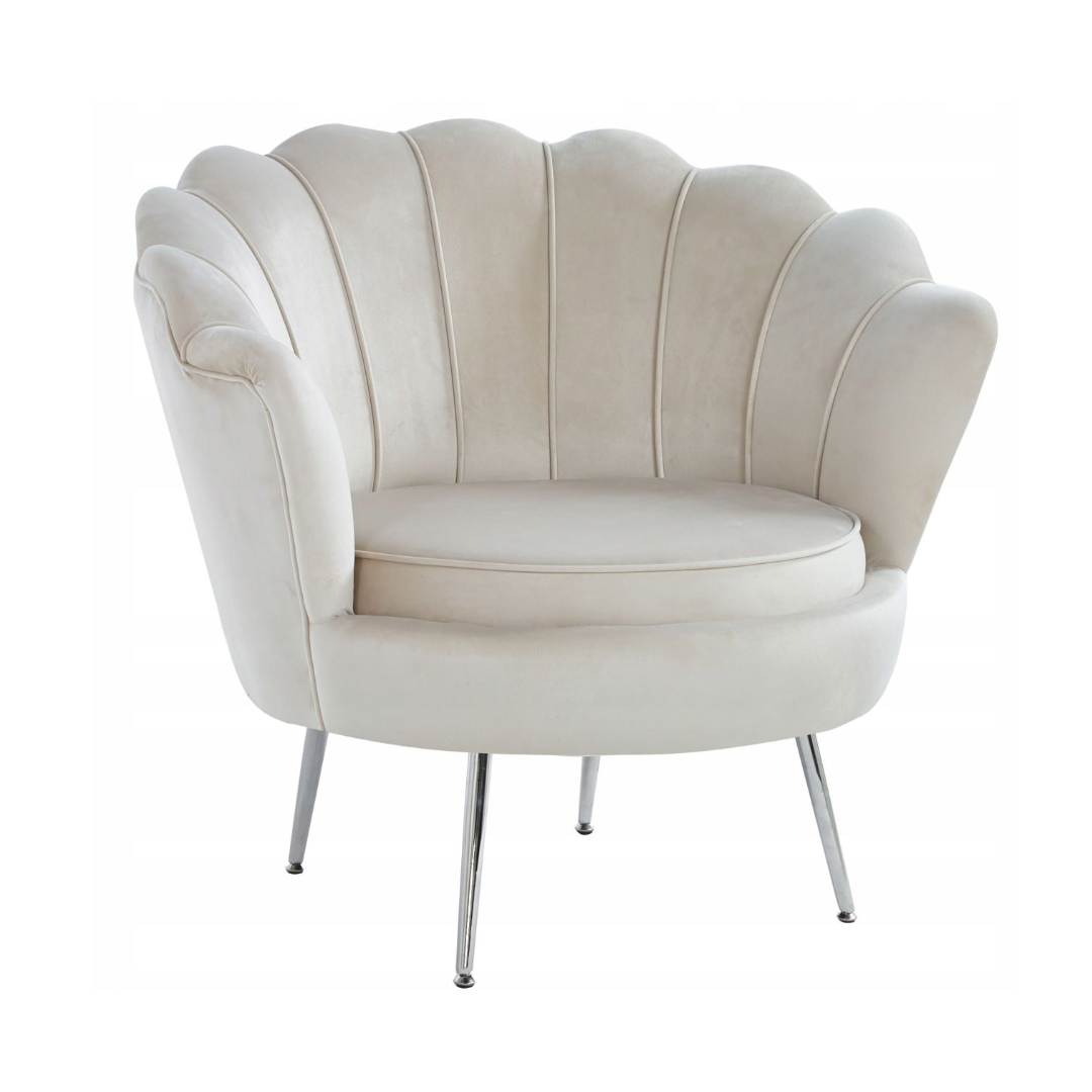Elegancki fotel muszelka - MUSZTARDOWY - MySweetRoom