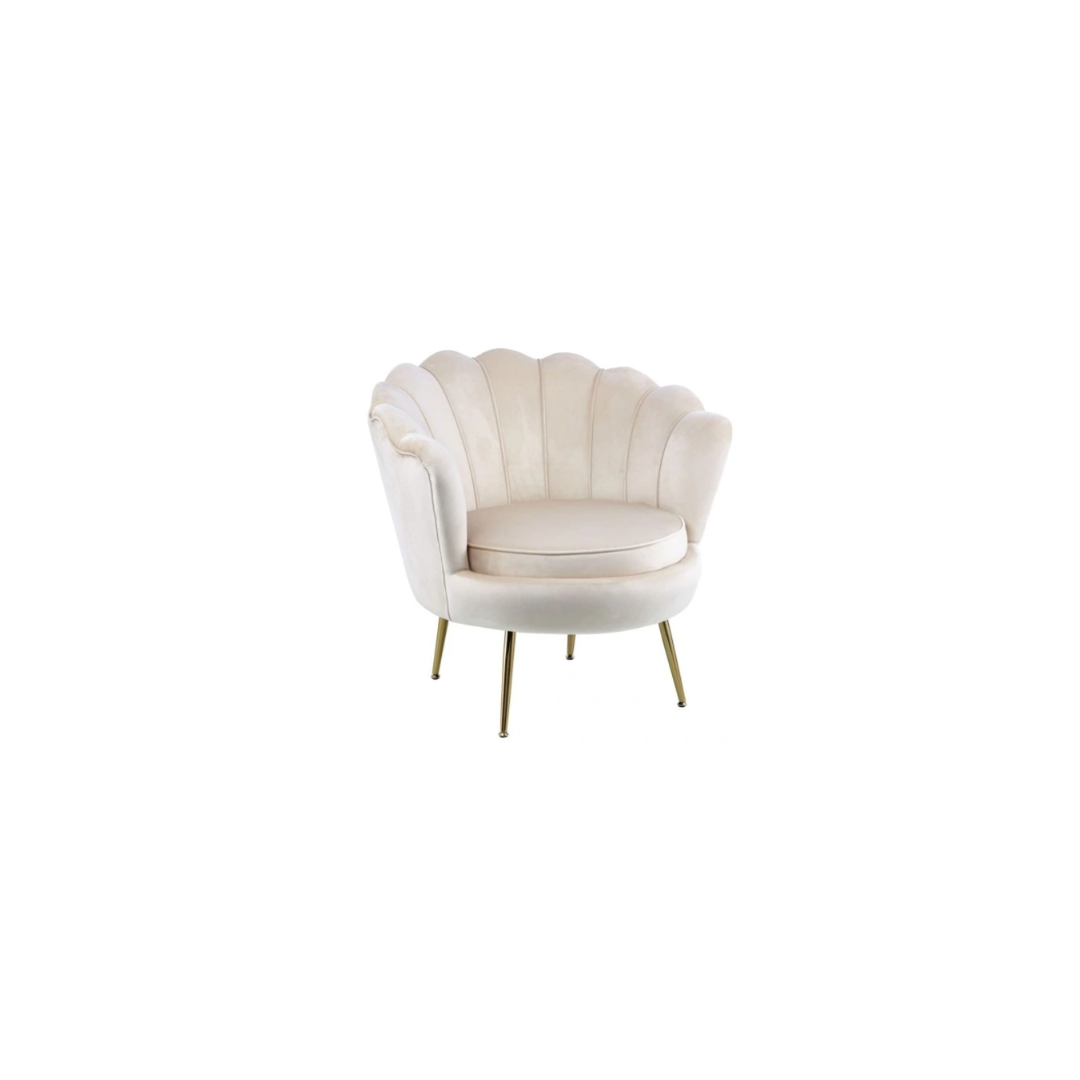 Elegancki fotel muszelka - MUSZTARDOWY - MySweetRoom
