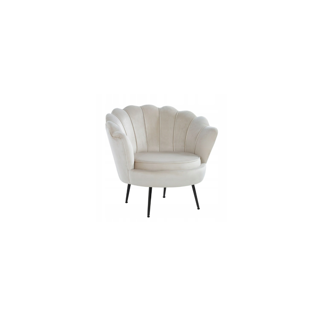 Elegancki fotel muszelka - MUSZTARDOWY - MySweetRoom