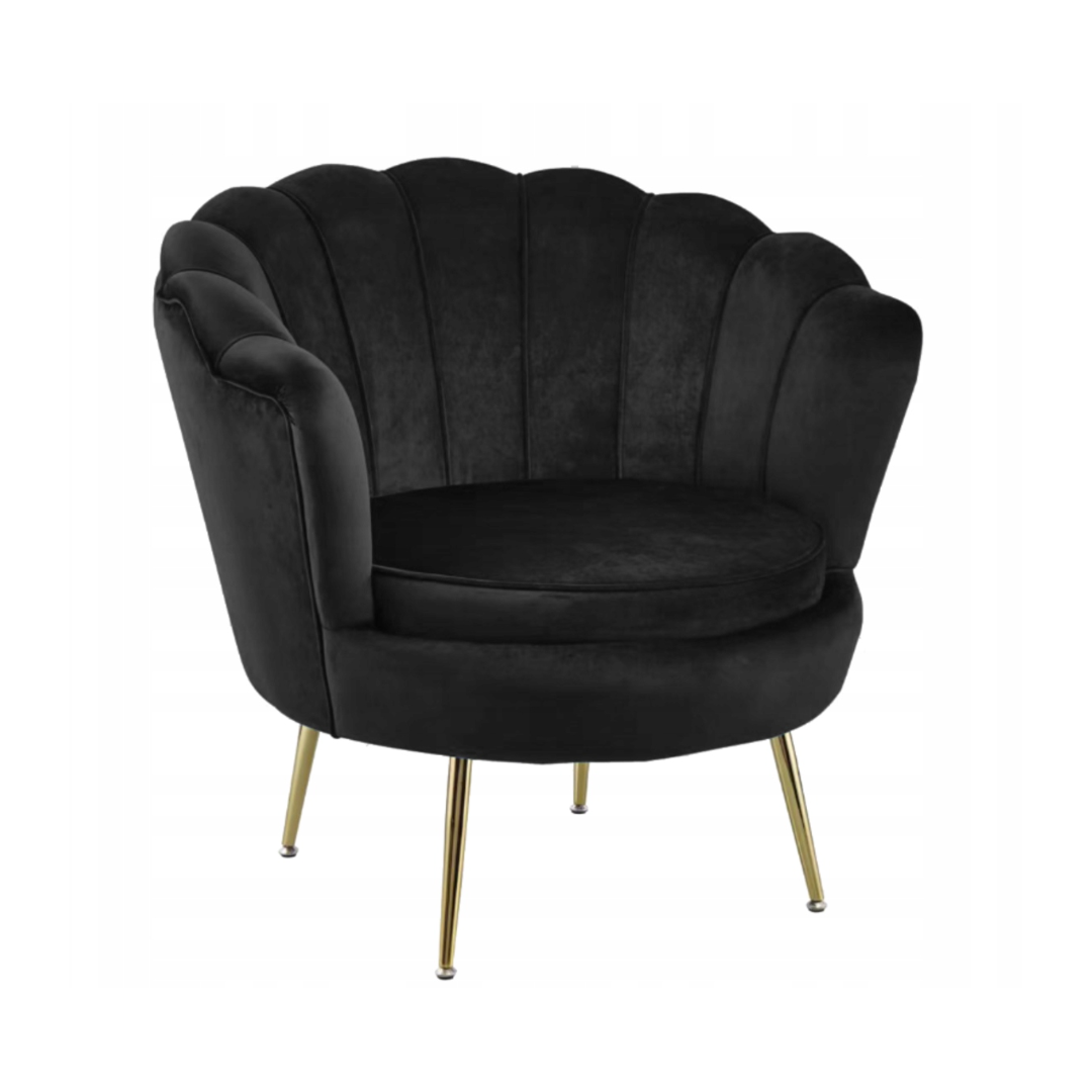 Elegancki fotel muszelka - MUSZTARDOWY - MySweetRoom