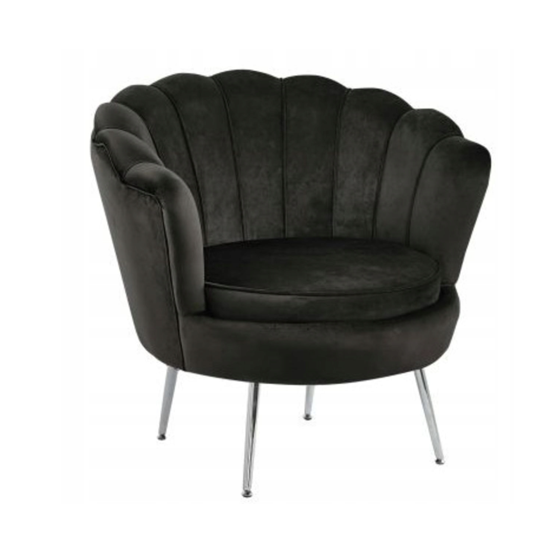 Elegancki fotel muszelka - MUSZTARDOWY - MySweetRoom