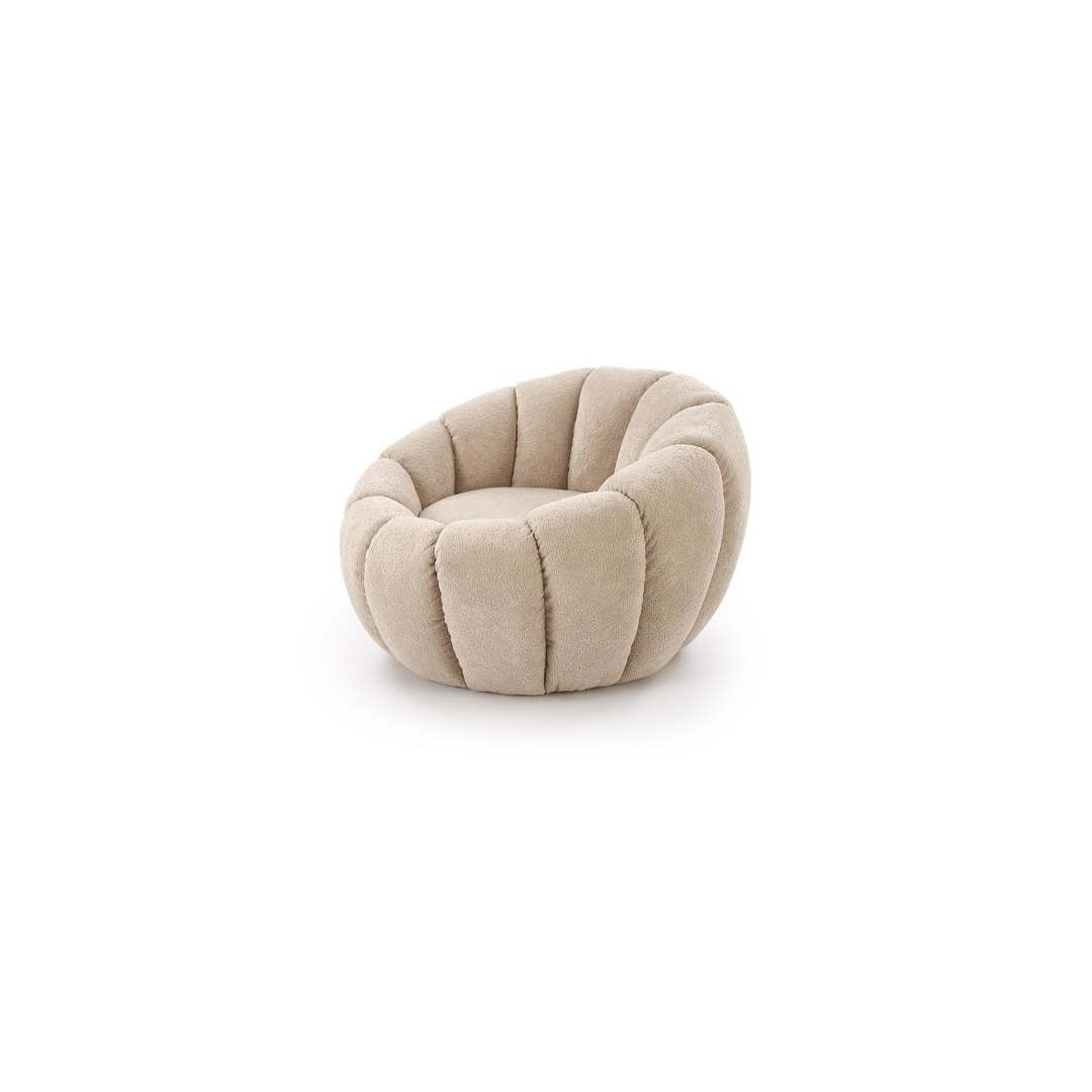 Elegancki fotel muszelka - MUSZTARDOWY - MySweetRoom
