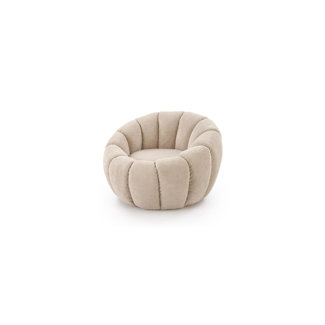 Elegancki fotel muszelka - MUSZTARDOWY - MySweetRoom