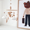 Karuzela nad łóżeczko MIŚ NA KSIĘŻYCU – Styl Boho Handmade