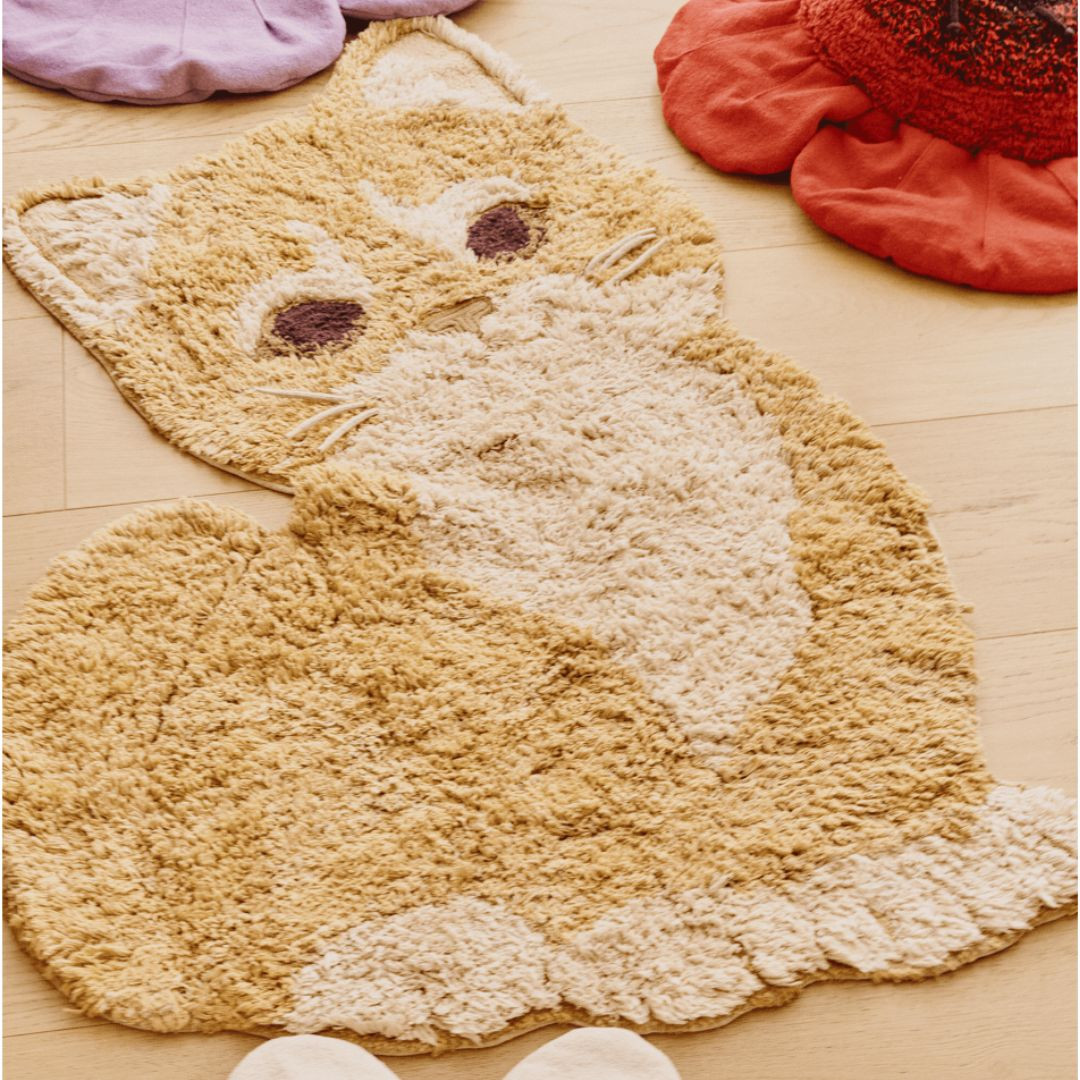 Dywan bawełniany dla dzieci Ginger Kot 85 x 130 cm do prania w pralce – Lorena Canals