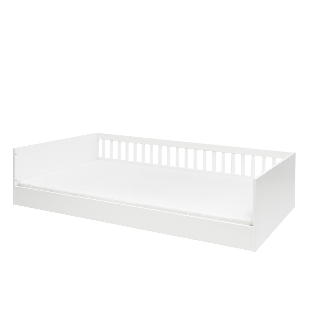 Łóżko Montessori Pinio Luno 120x200 białe z barierką