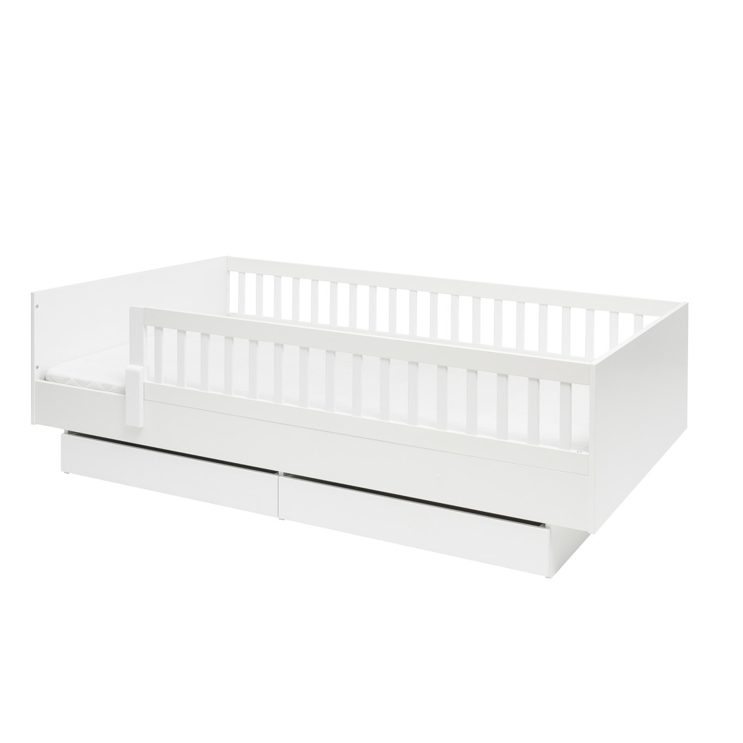 Łóżko Montessori Pinio Luno 120x200 białe z barierką