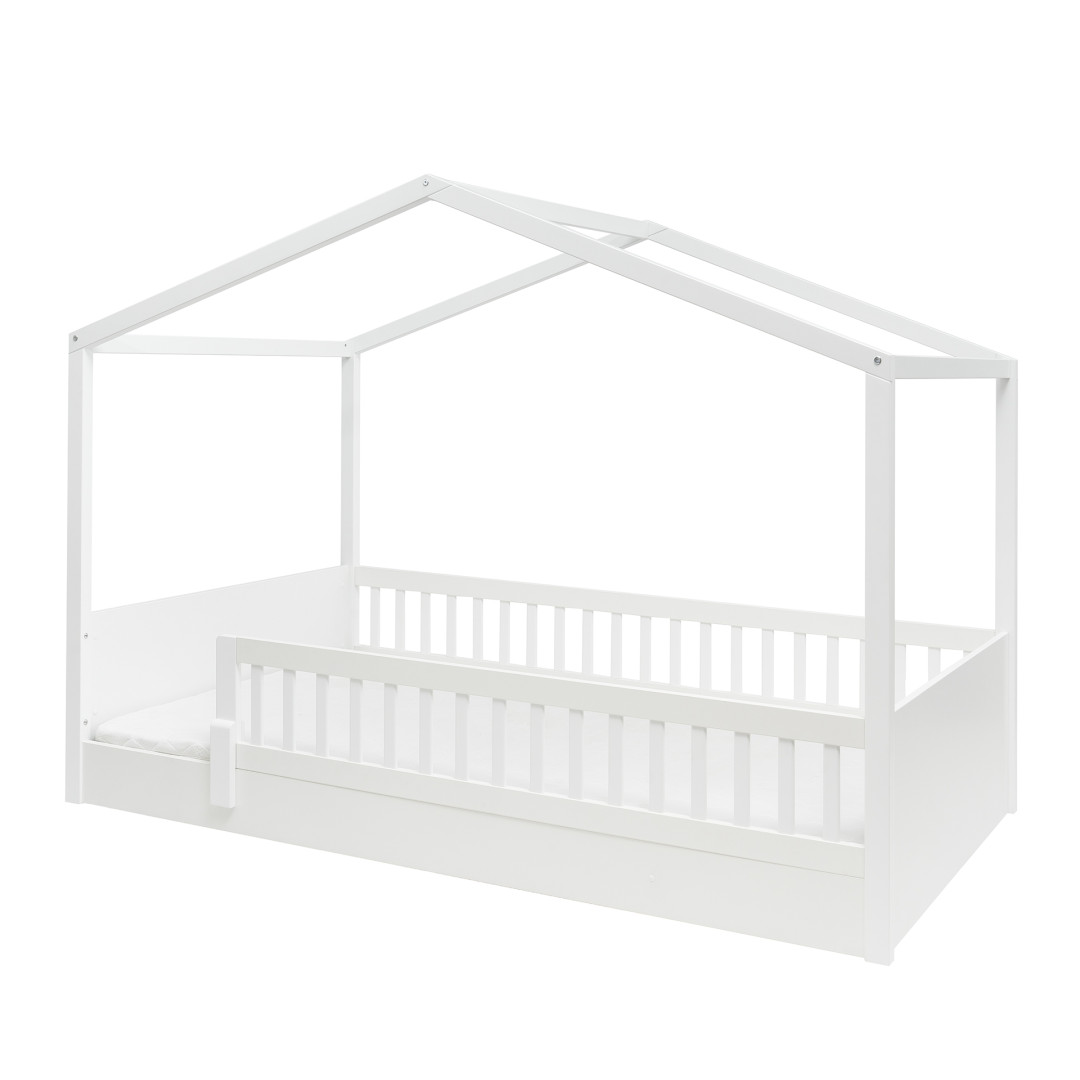 Łóżko Montessori Pinio Luno 120x200 białe z barierką