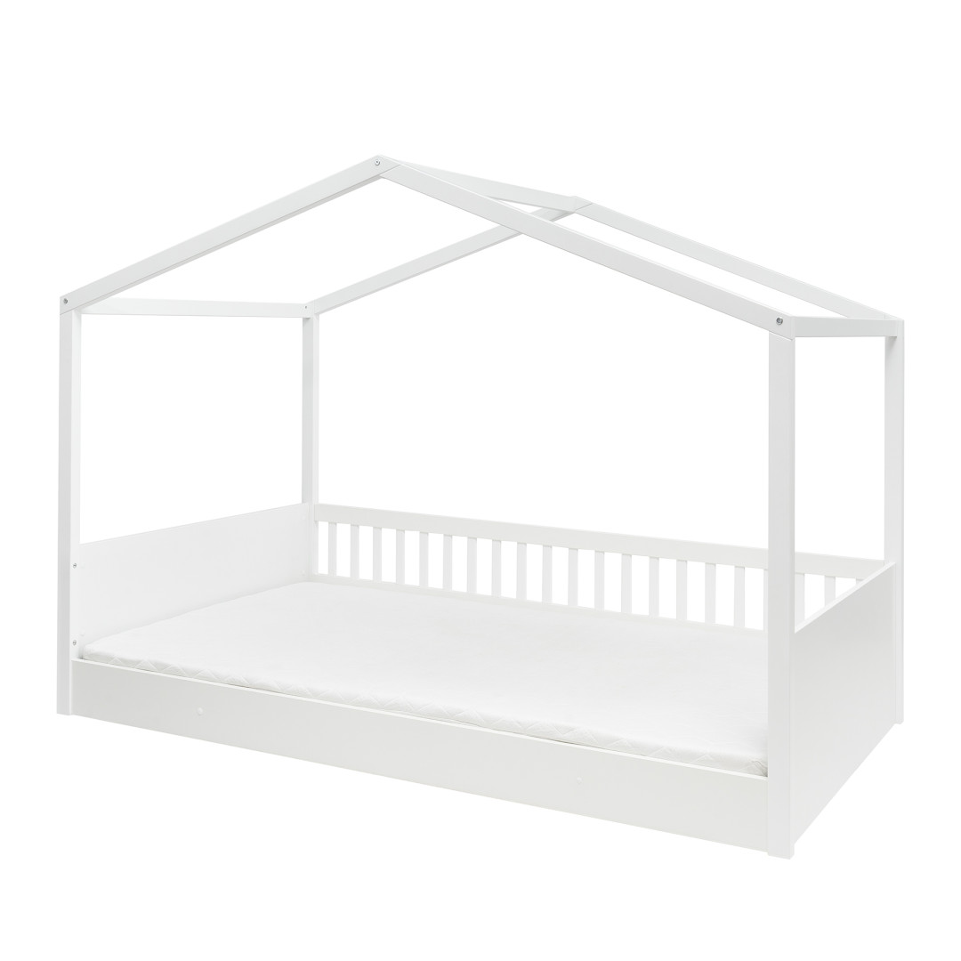 Łóżko Montessori Pinio Luno 120x200 białe z barierką