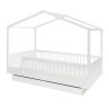 Łóżko Montessori Pinio Luno 120x200 białe z barierką