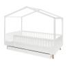 Łóżko Montessori Pinio Luno 120x200 białe z barierką