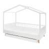 Łóżko Montessori Pinio Luno 120x200 białe z barierką