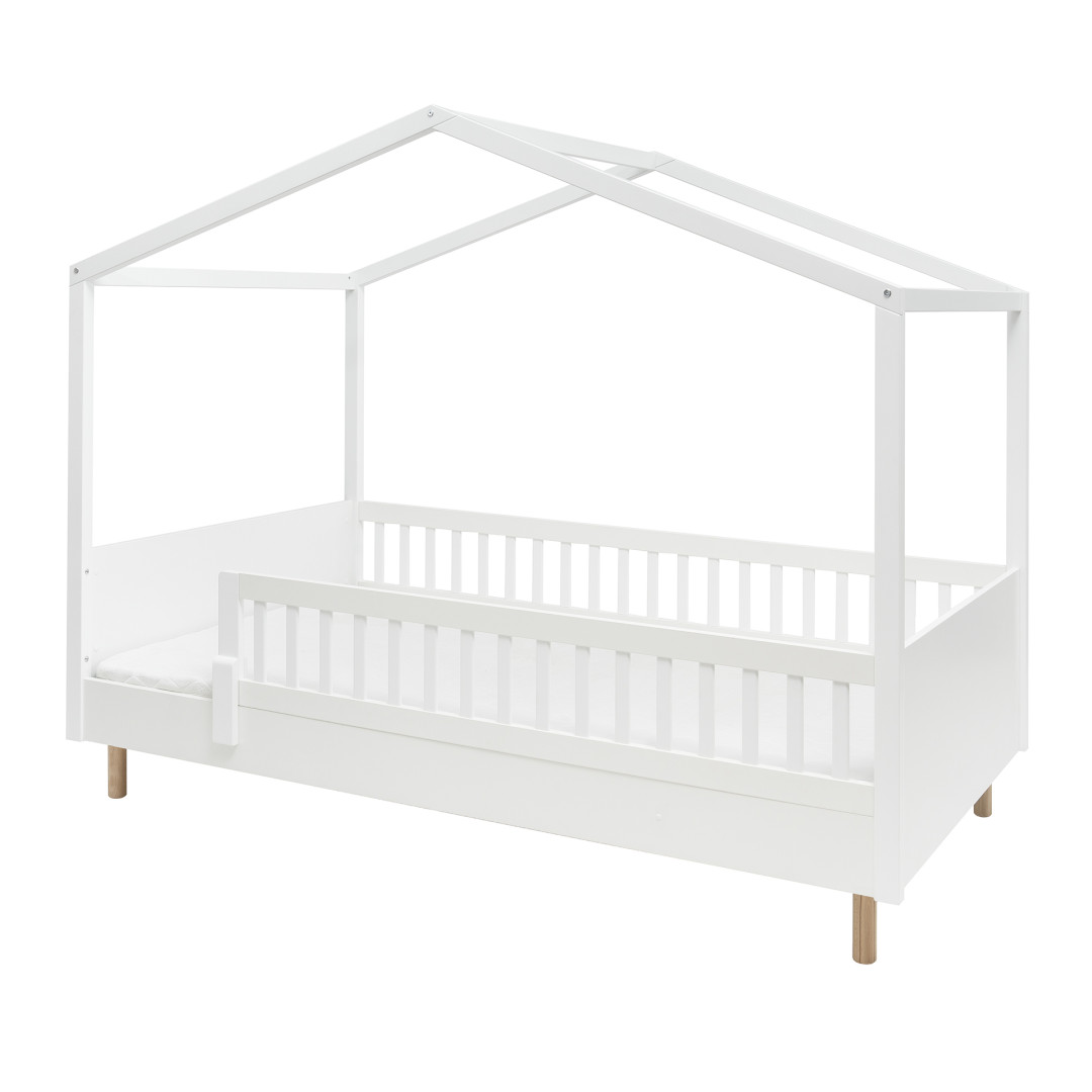 Łóżko Montessori Pinio Luno 120x200 białe z barierką