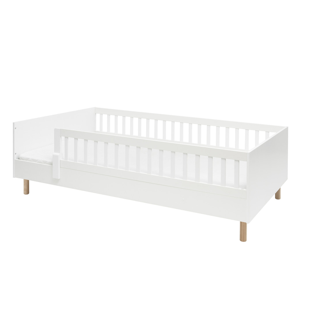 Łóżko Montessori Pinio Luno 120x200 białe z barierką