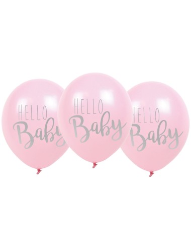 Balony różowe Hello Baby -...