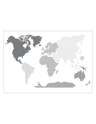 Naklejka World Map Black