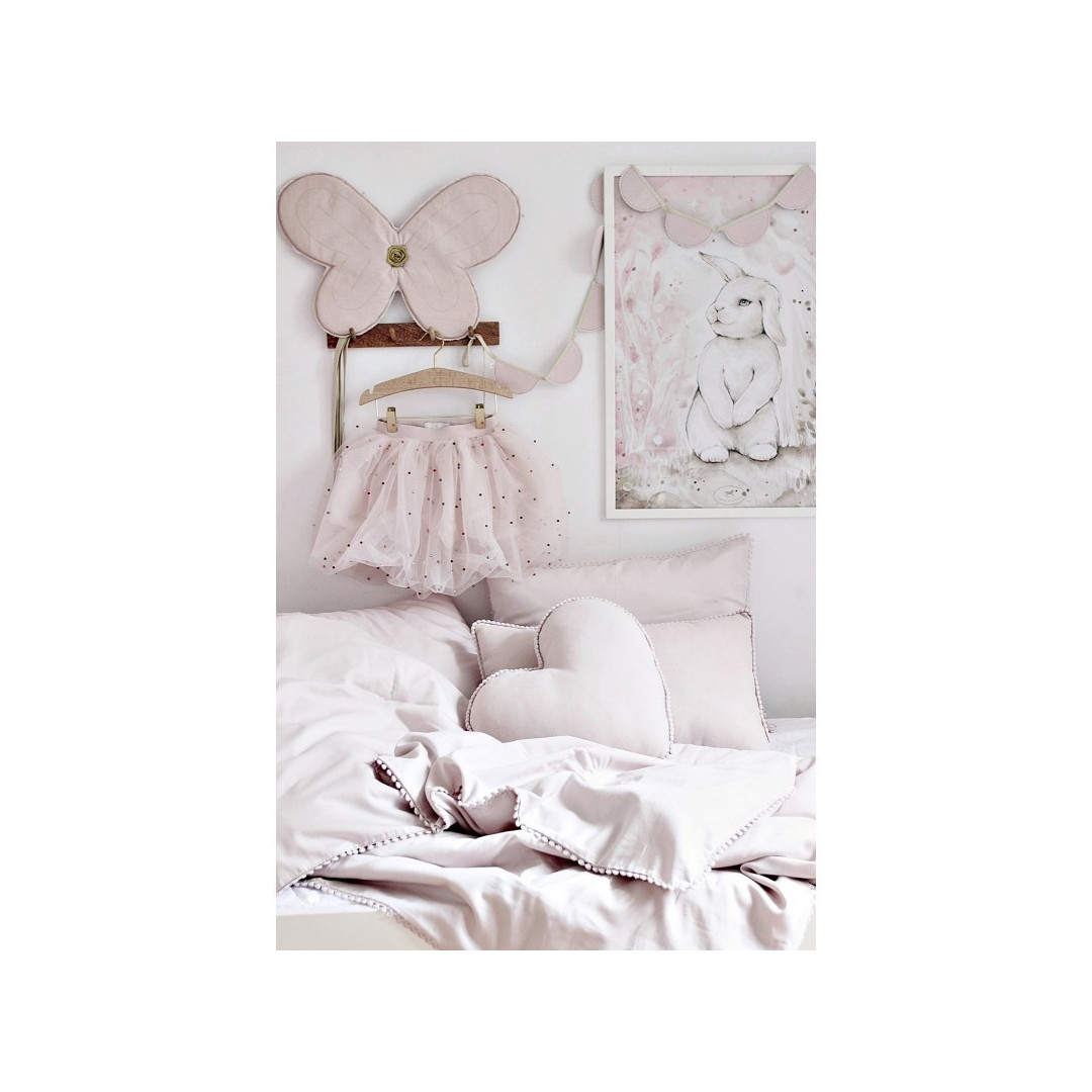 Poduszka serce z bąbelkami Boho MINI (pudrowy róż) - Cotton&Sweets