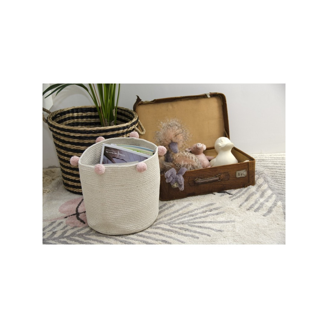 Kosz bawełniany z kulkami Natural Nude - - MySweetRoom