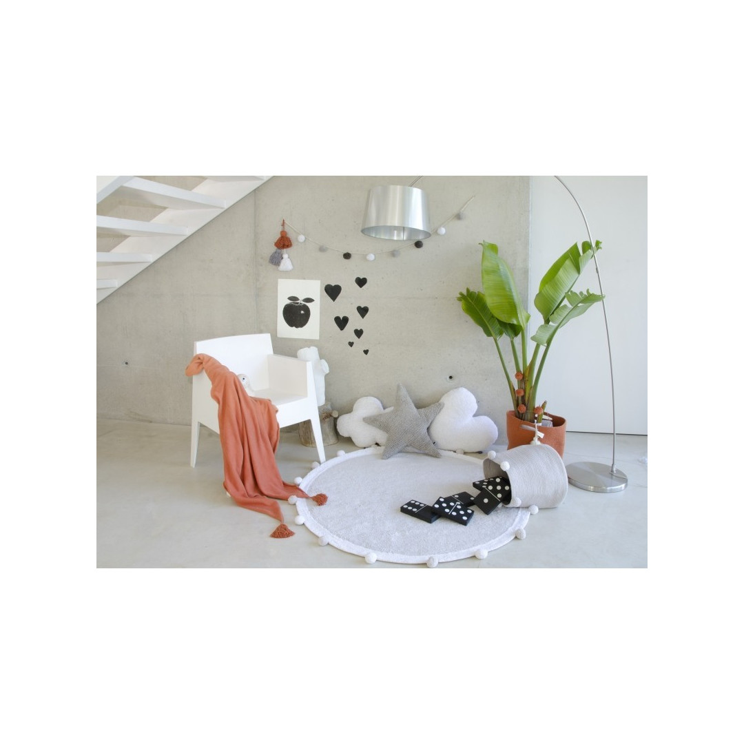 Kosz bawełniany z kulkami Bubbly Grey - MySweetRoom