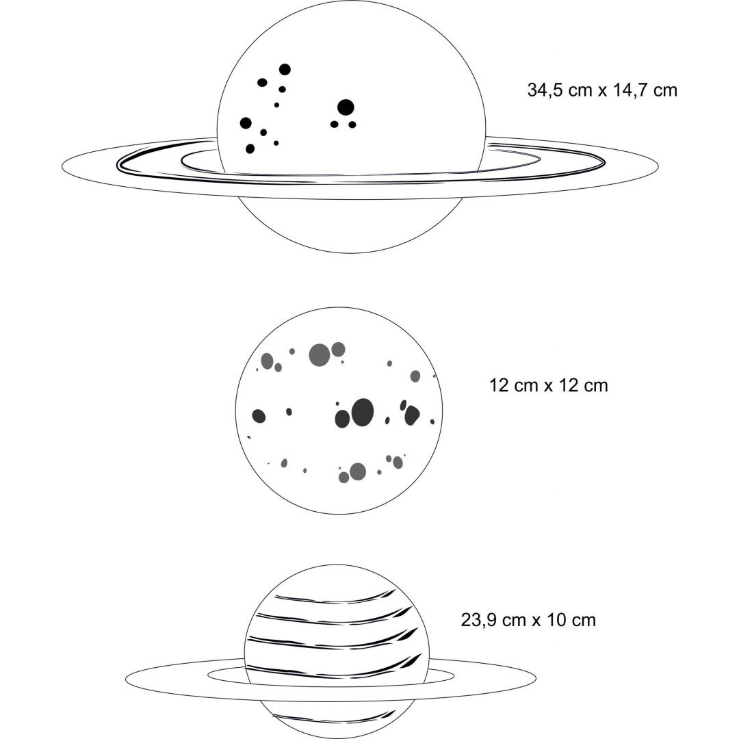Drewniana dekoracja na ścianę Zestaw kosmos - Drewniakowa