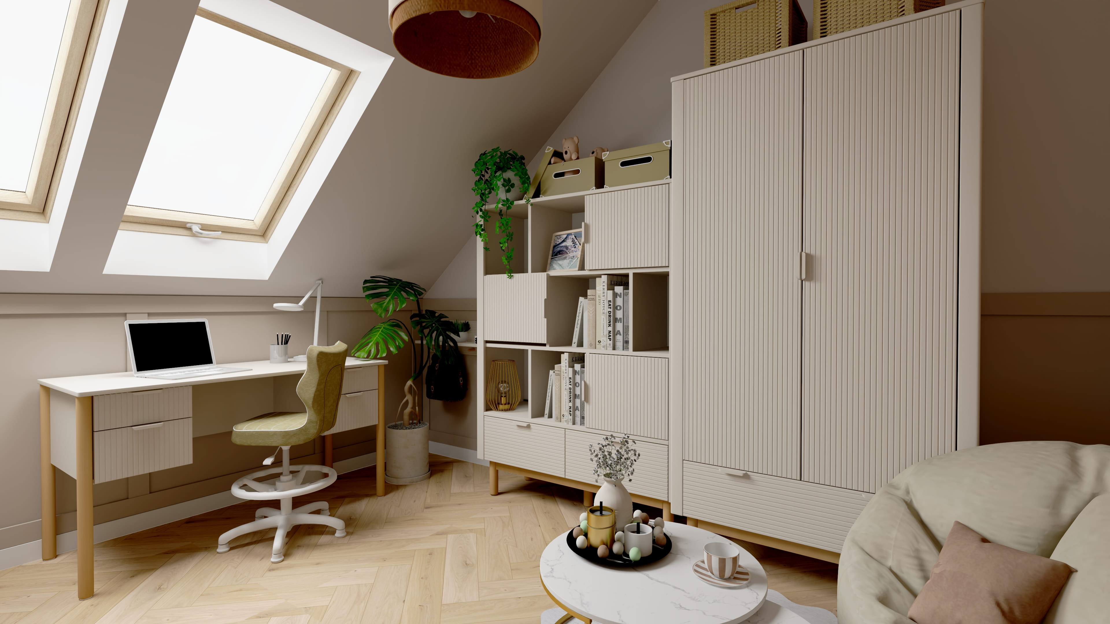 Inspiracja na stylowy pokój dla nastolatki.Projekt pokoju dziewczynki z funkcjonalnymi meblami. Aranżacja pokoju dla dziewczynki z modnymi dodatkami.