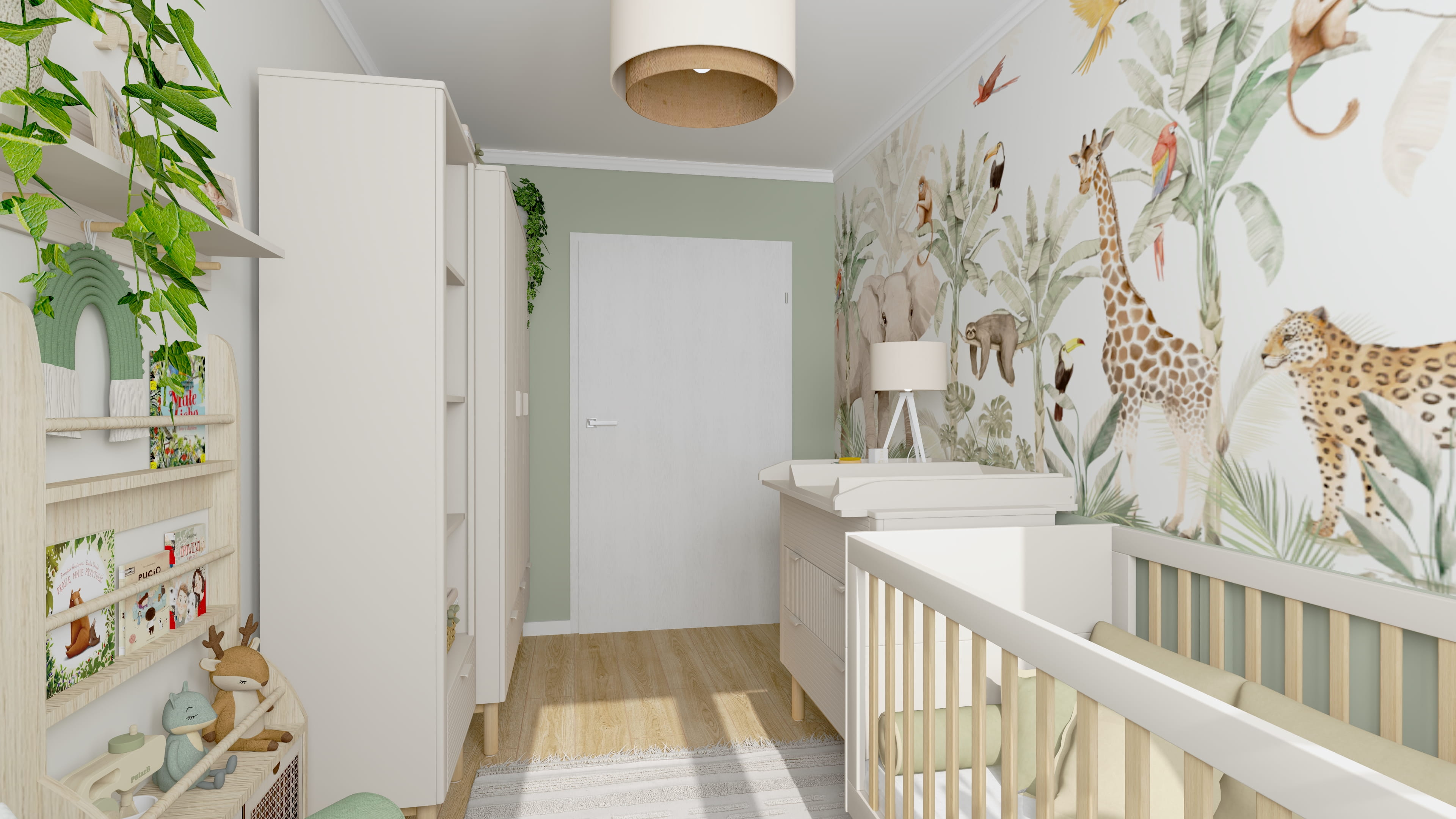 Inspiracja na przytulny pokój dla niemowlaka. Pokój dla chłopca z nowoczesną i funkcjonalną aranżacją. Projekt pokoju chłopca z jasną kolorystyką i modnymi dodatkami.