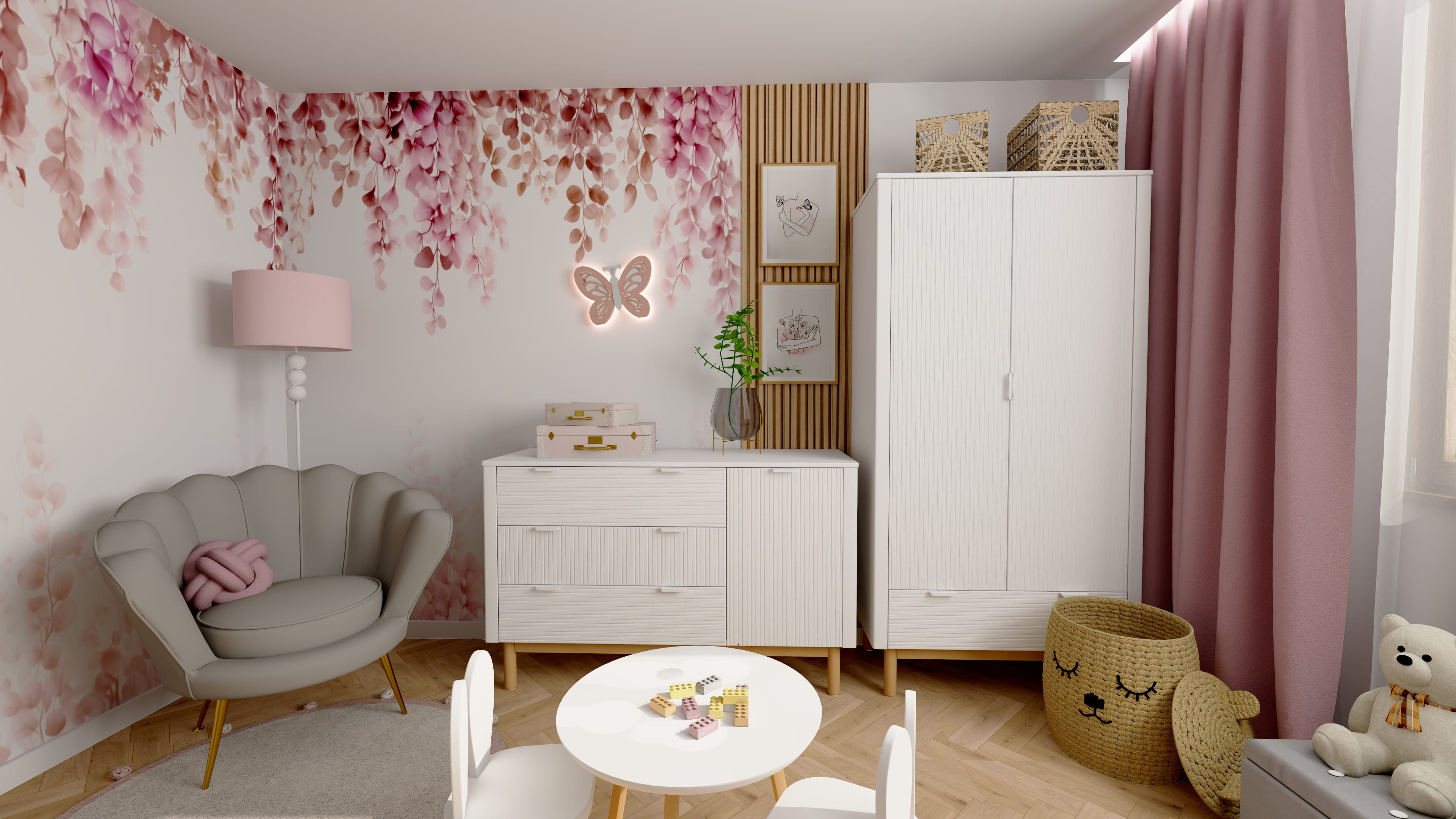 Inspiracja na pokój nastolatki z minimalistycznym wystrojem. Pokój dla dziewczynki nastolatki z dekoracyjną ścianą i nowoczesnym designem. Aranżacja pokoju młodzieżowego dla dziewczynki z przestrzenią do nauki i odpoczynku.