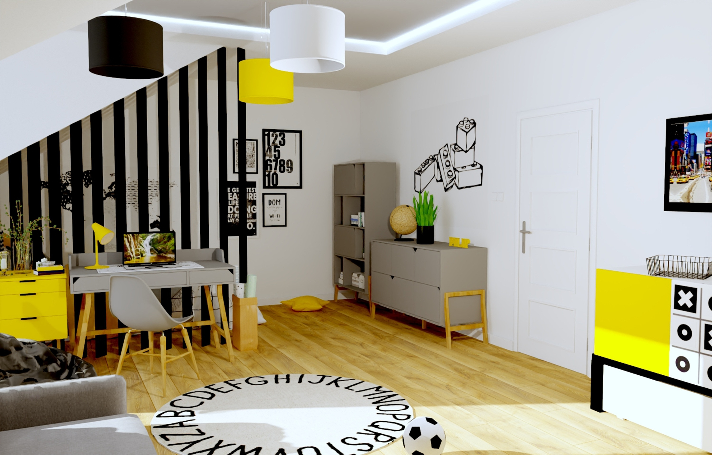 Pokój z dwiema strefami dla nastolatka - Filip